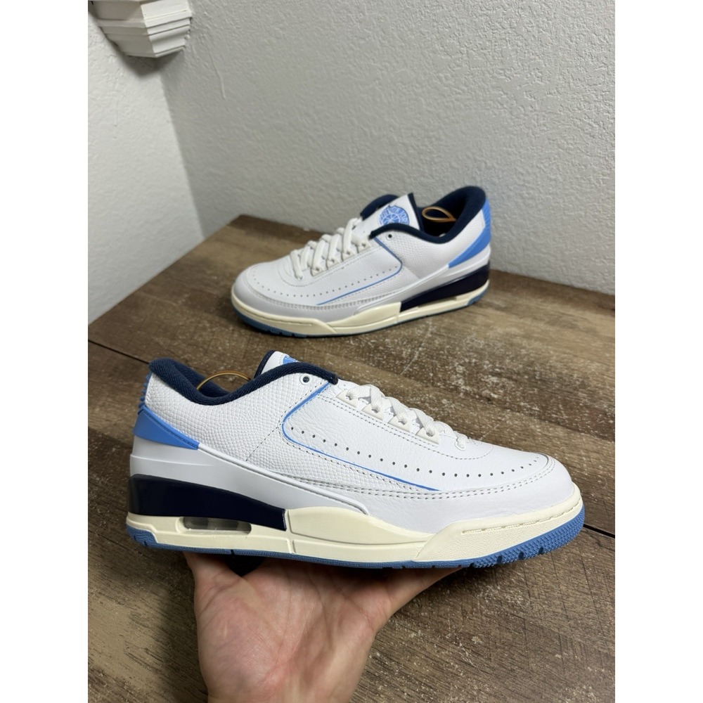 Nike Air Jordan 2/3 UNC White University Blue Mens 10 Sneakers Shoes FD0383-144